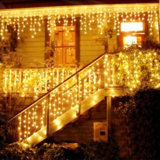 Christmas 4M 96 LED Indoor Outdoor String Lights 110-220V Curtain Icicle Drop LED Party Garden Stage Decorative Light