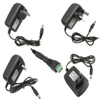 LUSTREON AC100-240V TO DC12V 2A 24W Power Supply Adapter For Strip Light + Female Connector