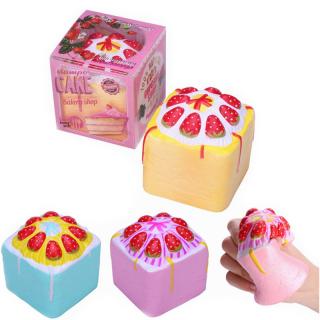 Vlampo Squishy Jumbo Strawberry Cake Bakery Cup Cake Cube Licensed Slow Rising Original Packaging