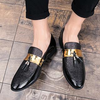 Genuine Leather Men Formal Shoes British Sytle Loafers Slip-On