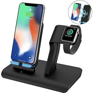 for Apple Watch Charger Stand for iPhone Xs/Xs Max/XR/X Wireless Charger, KNGUVTH Qi Wireless Charging Stations for iPhone 8/8 Plus, Samsung, iWatch Charging Docks for Apple Watch Series 3, 2,1, Nike