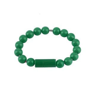 OR Universal Creative USB To Micro-USB Type B Data Cable Beads Bracelet-Green