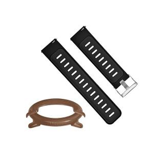 OR Professional Watch Strap With PC Protective Shell Case For Huami-dark Gray & Coffee