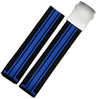 New BLACK/BLUE/ORANGE Silicone Rubber Diver Watch Band Strap For Tissot-T-Race [Blue]