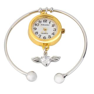 OR Women Lovely Bracelet Watch Round Dial With Heart Pendant For Jubaoli-silver