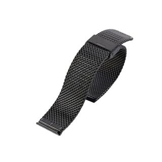 OR Watch Bracelet Stainless Steel 18mm Splicing Buckle Band Safety-black