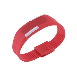 OR Mens Women Soft Silicone LED Watch Sports Bracelet Digital Wrist-Red