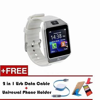 Smart Watches DZ09 LCD Touch Screen Wrist Bluetooth Smartwatch With Free Gift(White)
