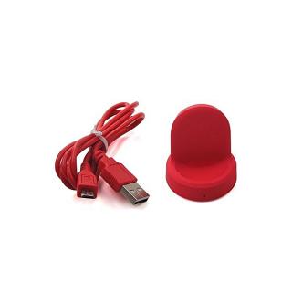 OR Wireless Charging Dock Desktop Charger + USB Line For Samsung R600 Smart Watch-red