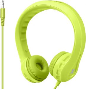 Promate Kids Headset, High Quality Volume Limited Wired Headphones with Child Safe Foam Headphones for Home, Travel, Smartphones PC Music Gaming, Flexure Green