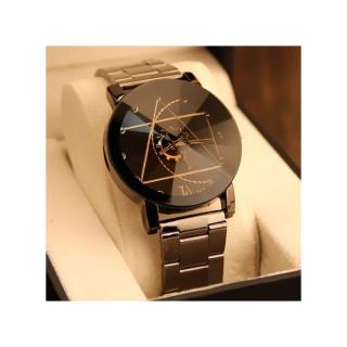 Fovibery Fashion Watch Stainless Steel Man Quartz Analog Wrist Watch BK