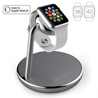 Mangotek Apple Watch Charging Stand, with Magnetic Charger Module and USB Port for iWatch 4/3/2/1 and iPhone, Nightstand Mode Apple MFi Certified (Apple Watch Charger)
