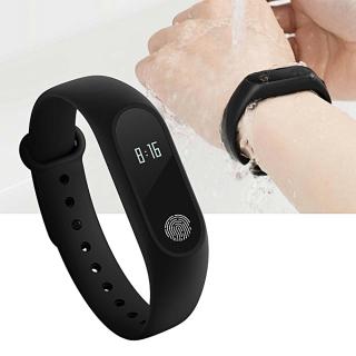 Podomètre et suivi d'activité M2 Smart Bracelet étanche IP67 Indice, moniteur de fréquence cardiaque, étape et compteur de calories, moniteur de sommeil avec Compatibilité Bluetooth pour iOS et Android. Noir.