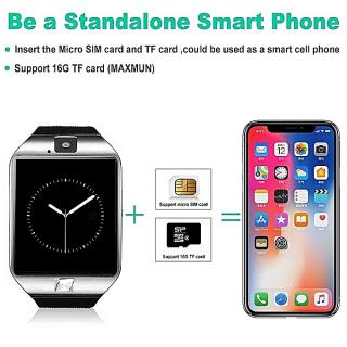 Montre 1.54 " Connectée Smartwatch Intelligente Sport Bluetooth avec Slot SIM Carte SD Caméra Podomètre Pour Android IOS