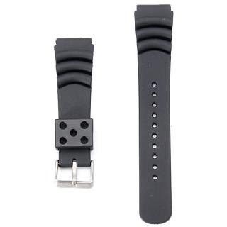 Silicone Wristwatch Watch Band For SEI KO CURVED VENT Z22 Z20 Black 20mm/22mm [20mm]