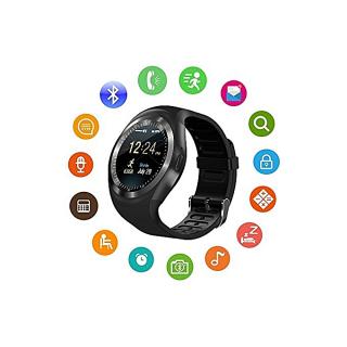 Y1 Smart Watch Bluetooth Montre de Sport Intelligente, Écran Tactile,  SIM carte Micro, Notification Facebook, WatsApp, Email, Sms, Appels - Andorid et fonctions partielles pour IOS (noir)