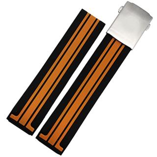 New BLACK/BLUE/ORANGE Silicone Rubber Diver Watch Band Strap For Tissot-T-Race [Orange]
