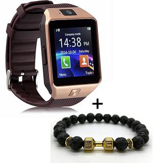 Z09 Smart Watch Montre Connectée avec carte sim - Bronze+ Bracelets Haltere