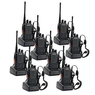 Walkie Talkies Rechargeable Long Range Two Way Radio CTCSS/DCS Built in LED Torch withEarpiece for Adults (Pack of 8)