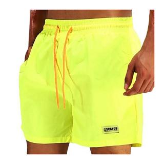 Loose Water Repellent Thin Sport Drawstring Solid Color Trunk Beach Shorts for Men M-3XL Green