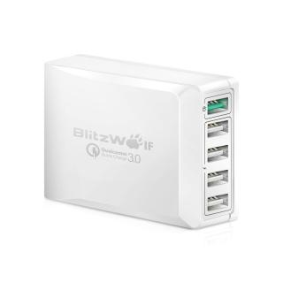 [Qualcomm Certified]BlitzWolf® BW-S7 QC3.0 40W 5 USB Desktop Charger Adapter With Power3S Tech
