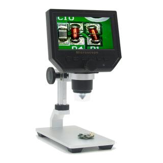 Mustool G600 Digital 1-600X 3.6MP 4.3inch HD LCD Display Microscope Continuous Magnifier with Aluminum Alloy Stand Upgrade Version