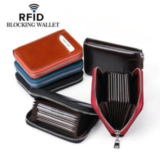 RFID Men And Women Genuine Leather 12 Card Slot Wallet