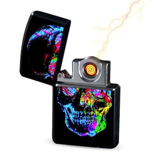 Halloween KCASA  WD831 Creative Double Sided Shake Shake Lighter Windproof USB Lighter With Changeable Electronic Hot Wire Ignitor