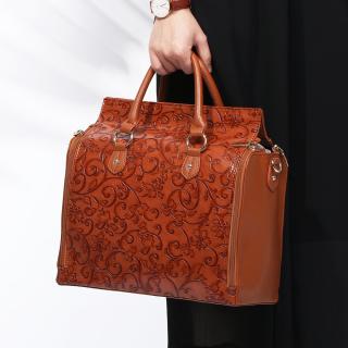 Brenice Women Embossed Floral Handbag Vintage Large Capavcity Shoulder Crossbody Bag