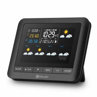 Digoo DG-TH8805 Wireless Five Day Forcast Version Weather Station Full-Color Screen Digital USB Outdoor Barometric Pressure Hygrometer Humidity Thermometer Temperature with Outdoor Sensor Clock