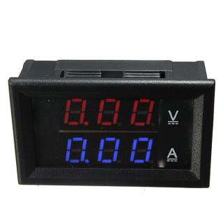 Dual Red Blue LED Digital Volt Meterr Ammeter Panel Volt Gauge Meter