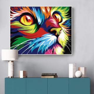 Digital Diy Oil Painting By Numbers Wall Decor On Canvas Oil Paint Coloring By Number Drawing Animals God Cat Deer Picture