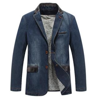 Mens Outdoor Jackets Stylish Suits Stitching Denim Blazers