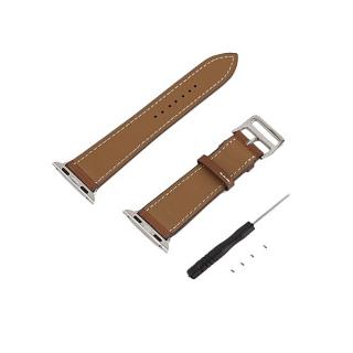 OR Leather Strap Cuff Bracelet Watch Bands Fashion Design For 38mm 42mm Iwatch-brown-38mm