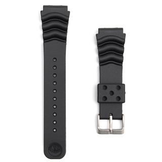 20MM/22MM Black Sport Scuba Diver Rubber Watch Band Strap For Sei ko [22mm]