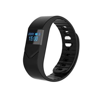 0.49inch OLED Touch Screen Heart Bracelet Pedometer and Health Monitor Bluetooth 4.0 Smart Watch Black