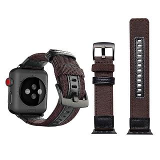 Jeep Style Nylon Wrist Watch Band with Stainless Steel Buckle for Apple Watch Series 3 & 2 & 1 42mm (Brown)