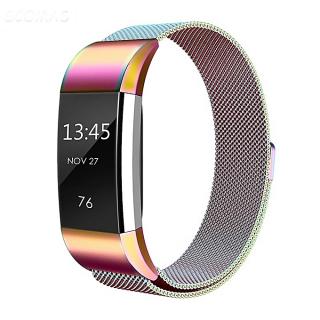 Magnetic Milanese Stainless Steel Strap Wristband For Fitbit Charge 2 Watch Band Color:Multicolor Size:L Color:…