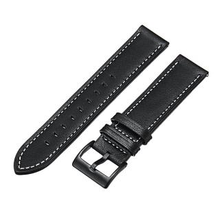 Leather Strap Wrist Band for Samsung Gear Sport S4/Garmin Vivoactive 3 [Black]