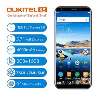 K5 - 5.7 Inch 4G With Case - 2GB-16GB OTA 4000mAh - Fingerprint Android 7.0 EU