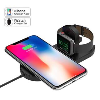 UPWADE Compatible Apple Watch Charger, iPhone Fast Wireless Charger, iWatch Charger 2 in 1 Qi fast Wireless Charging Pad Stand for Apple Watch Series 2/3 iPhone X 8 8Plus Samsung Galaxy Note Qi Device