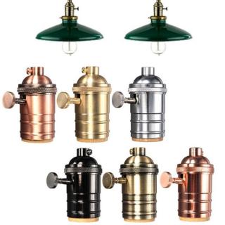 E27 Light Socket Vintage Edison Pendant lamp holder With Knob 110-220V