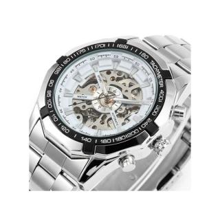 2017 Luxury Winner Automatic Skeleton Mens Watches Top Brand Luxury Fashion Silver Relojes Hombre Clock Mechanical Watches Mens