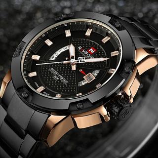 Naviforce Mens Watches Top Luxury Brand NAVIFORCE Men Full Steel Watches Quartz Watch Analog Waterproof Sports Army Military WristWatch