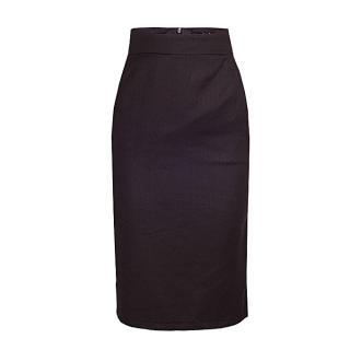 Tailored Corporate Pencil Skirt - Brown