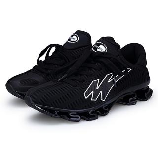 Good Quality Big Size 39-48 Summer Blade Running Shoes Men Light Breathable Mesh Walking Sports S Type Outsole Sneakers -black