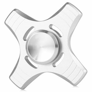 Stress Relieving Four-leaf Fan Shape Fidget Spinner -  Silver