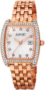 August Steiner Women's Silver-Tone Dial Stainless Steel Band Watch - AS8180RG