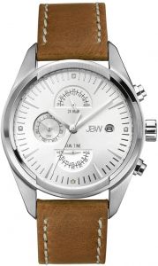JBW Brown Leather Silver dial Chronograph for Men [j6300b]