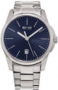 SO&CO New York Madison 5095 Men's Blue Dial Stainless Steel Band Watch - 5095.3